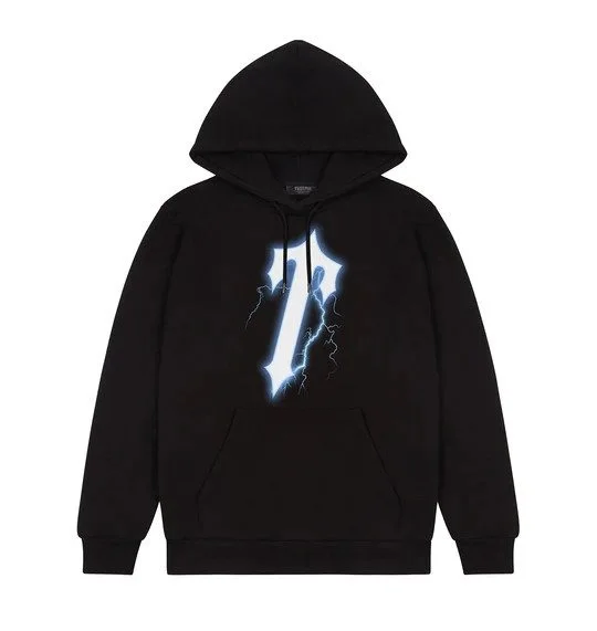 a black hoodie with a lightning bolt on it